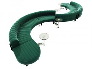 Endless Powered Low Back S Curve Sectional w/ 4 Round Tables